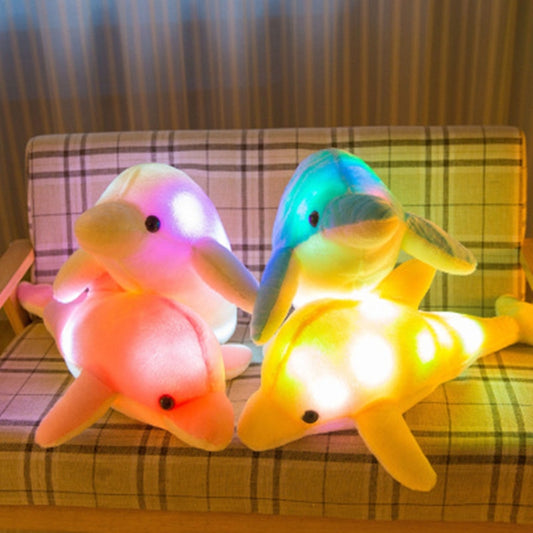 32cm Cute Creative Dolphin Doll Plush Toy Luminous Glowing LED Light Cushion Pillow