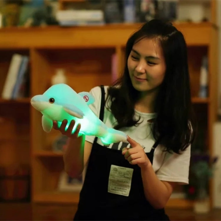 32cm Cute Creative Dolphin Doll Plush Toy Luminous Glowing LED Light Cushion Pillow