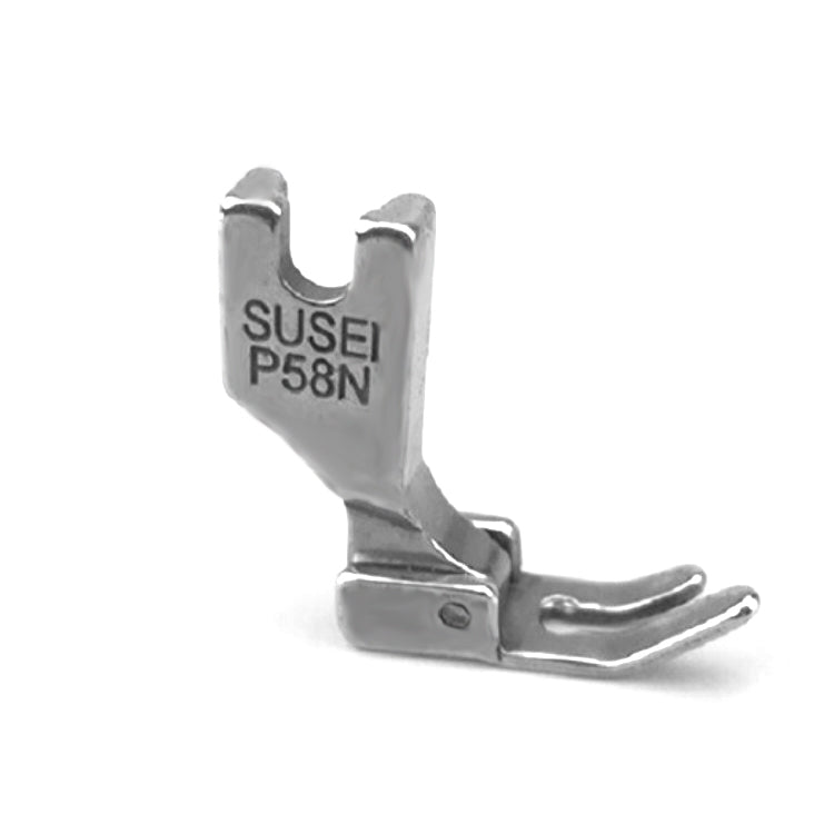 Metal sewing machine presser foot with SUSEI P58N marking