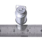 Mini dollhouse metal milk jug with arched handle and domed top, silver-gray