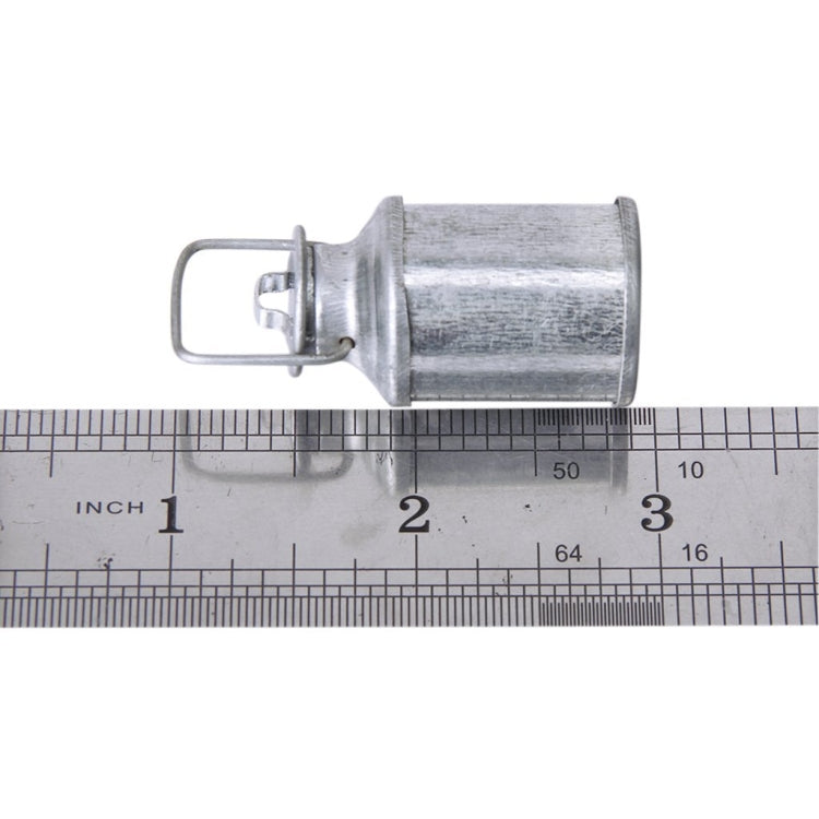 Mini dollhouse metal milk jug body with clip fastener, silver-gray