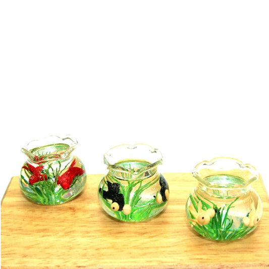Dollhouse Miniature Transparent Glass Fish Tank Aquarium Toys