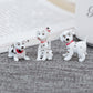 6-piece Dalmatian miniature toy set featuring red-collar puppy figures