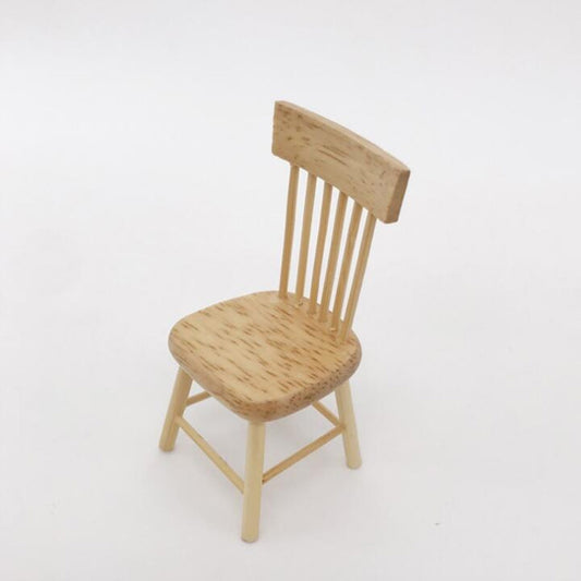 3 PCS Doll House Miniature Dining Room Furniture Wooden Chair Children Educational Toys