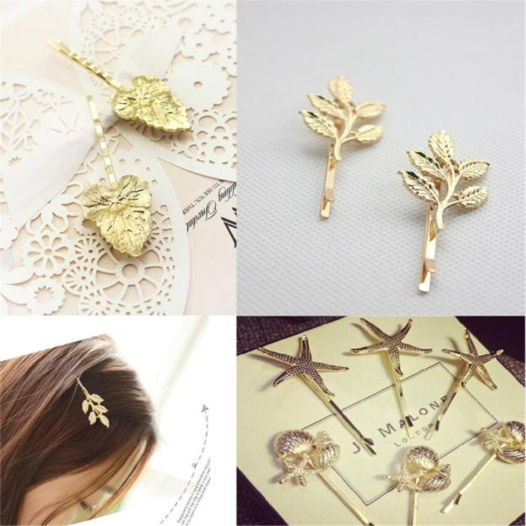 Gold and silver leaf hairpins with five-leaf designs