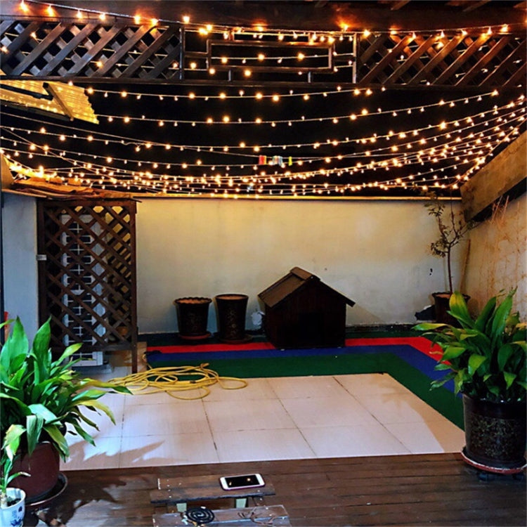 50M LED string lights with warm white bulbs, outdoor patio decoration garland