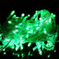 50M LED string lights with green bulbs on transparent wire, decorative garland