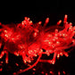 50M LED string lights with red bulbs on transparent wire, decorative garland