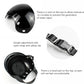 Black pet helmet with top vent, cushioned head pad, and adjustable chin strap
