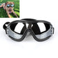 Black pet UV goggles with clear mirrored lenses and adjustable head strap.