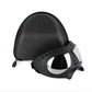Dark gray dog goggles with mesh panel and clear lens shield with side supports