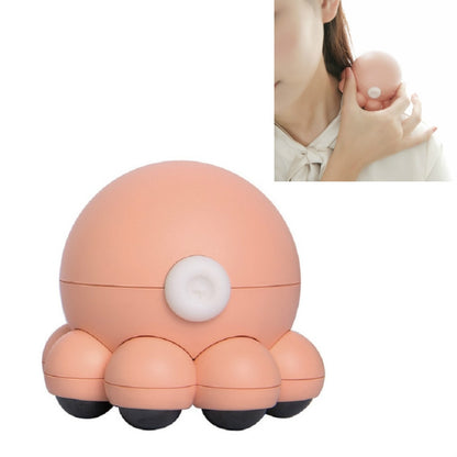 Pink octopus-shaped shoulder and neck massager with circular control pad and soft feet