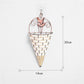 Hanging rattan vase basket with bird topper, cream woven cone; size 14cm x 30cm