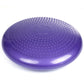 Purple massage balance cushion, top view, with anti-slip nubs and center valve