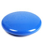 Blue circular massage balance cushion with raised nubs and center air valve