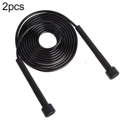 Black rubber skipping rope with pen-shaped handles, set of 2