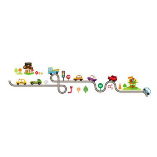 Cartoon Track Car Children Bedroom Wall Stickers Decorative Green Wall Stickers, ZY082, ZY083