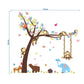 Children's wall sticker mural design with monkey tree, animals, and hanging swing window