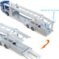 White double-deck car transporter ramp with buckle lock detail