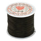 Black round elastic cord spool with top label, for jewelry making