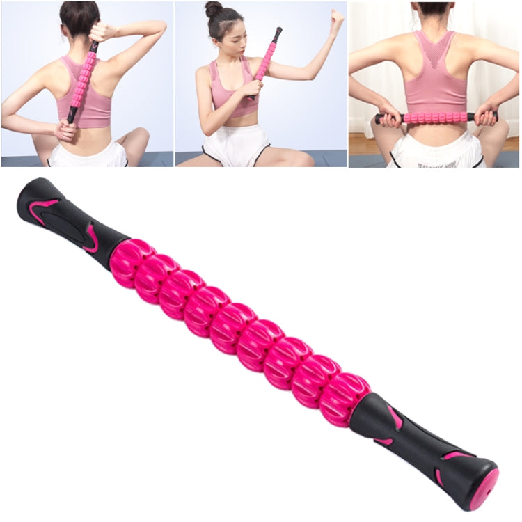Pink segmented massage roller stick for deep body massage.