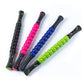 Set of colorful segmented massage roller sticks: black, pink, blue, and green.