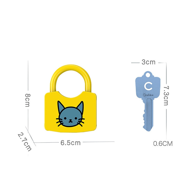 Children's lock and key learning toy set size chart for cat key lock and matching key