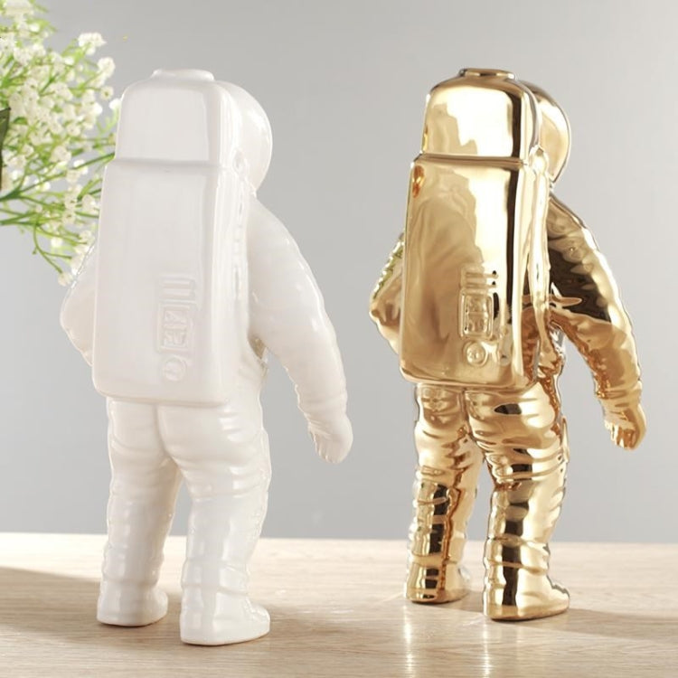 Astronaut Ceramic Model Dried Flowers Ceramic Vase for Tabletop Decor Tool, Walking, Walk, Salute