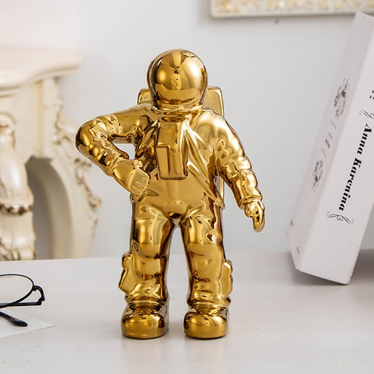 Astronaut Ceramic Model Dried Flowers Ceramic Vase for Tabletop Decor Tool, Walking, Walk, Salute
