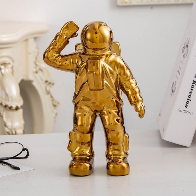 Astronaut Ceramic Model Dried Flowers Ceramic Vase for Tabletop Decor Tool, Walking, Walk, Salute