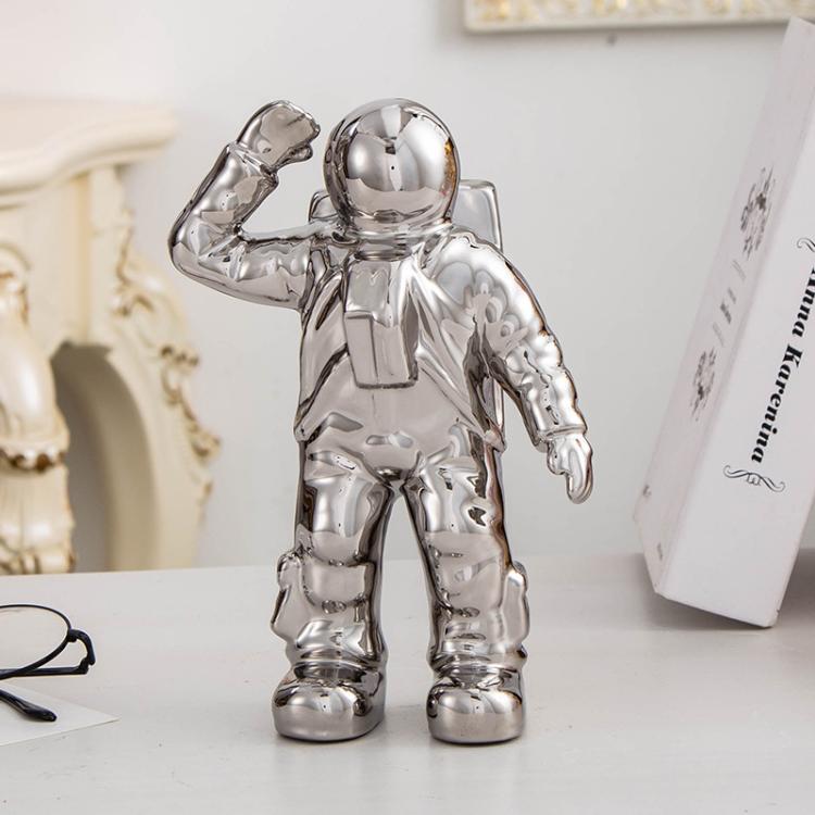 Astronaut Ceramic Model Dried Flowers Ceramic Vase for Tabletop Decor Tool, Walking, Walk, Salute