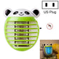 Cute panda mosquito zapper lamp with green LED grill and US plug
