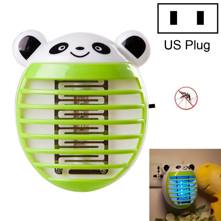 Cute panda mosquito zapper lamp with green LED grill and US plug