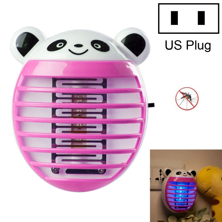 Cute panda mosquito killer lamp with pink LED grid and US plug