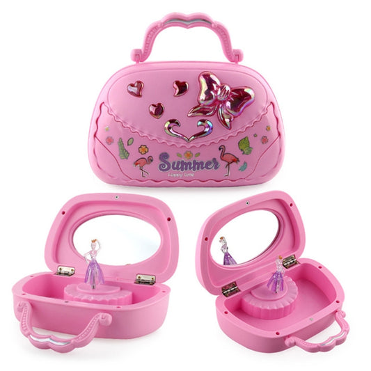 Creative Ballet Girl Handbag Design Music Jewelry Box, Pink, Green