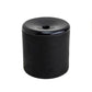 Black round squeeze fart bucket toy, top view with center opening