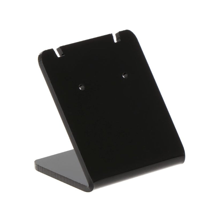 Black acrylic earring stand with base and two mounting holes