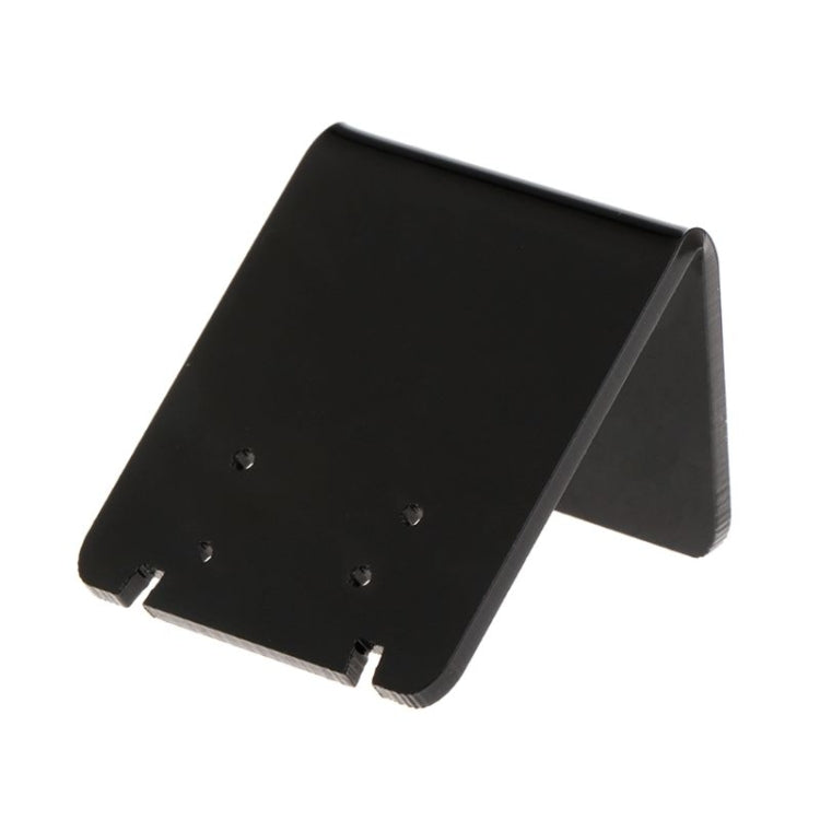 Black acrylic earring display stand with U-shaped back and front tabs