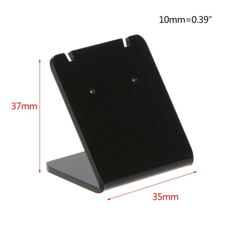 Black acrylic earring stand for studs with two small holes on the front