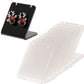 Black and transparent acrylic earring display stands, stacked with stud holder hooks