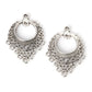 Antique silver round filigree charm pendants with central ring and top loops