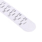 White measuring strip for bracelet sizing with printed numbered scale and tick marks