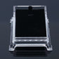 Clear acrylic display tray with black insert and raised corner supports