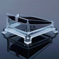 Transparent acrylic jewelry tray displaying a bracelet on a clear base