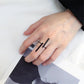 Creative Simple Geometry Opening Finger Rings Personality Jewelry, Black, Silver, Gold