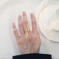 Creative Simple Geometry Opening Finger Rings Personality Jewelry, Black, Silver, Gold