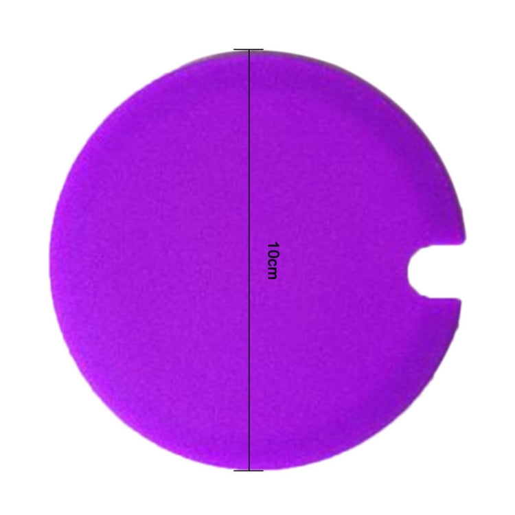 Purple silicone cup lid with tab opening and vent gap