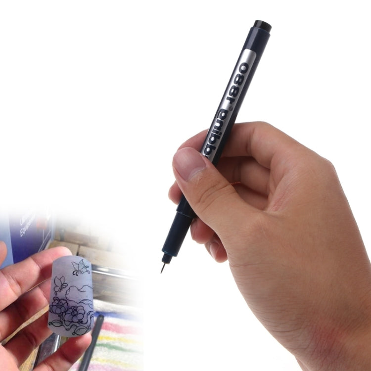 Handheld engraver pen with pointed tip and metal nib for carving designs