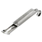 Pipe-shaped stainless steel tea strainer with perforated mesh tube and end loop