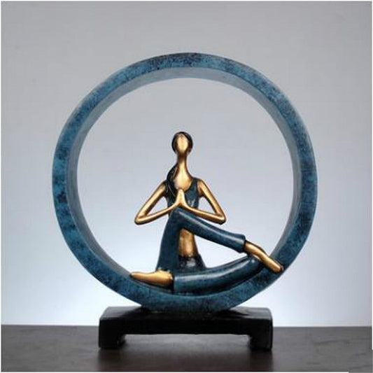 Modern Abstract Art Resin Yoga Pose Statue Yoga Studio Decorations